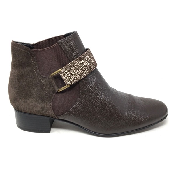 LOGO By Lori Goldstein Sharon Women's Size 8M Brown Chelsea Strap Ankle Boots - Picture 5 of 7